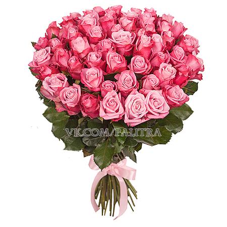 Букет 51 розовая роза «Дип Вотер»